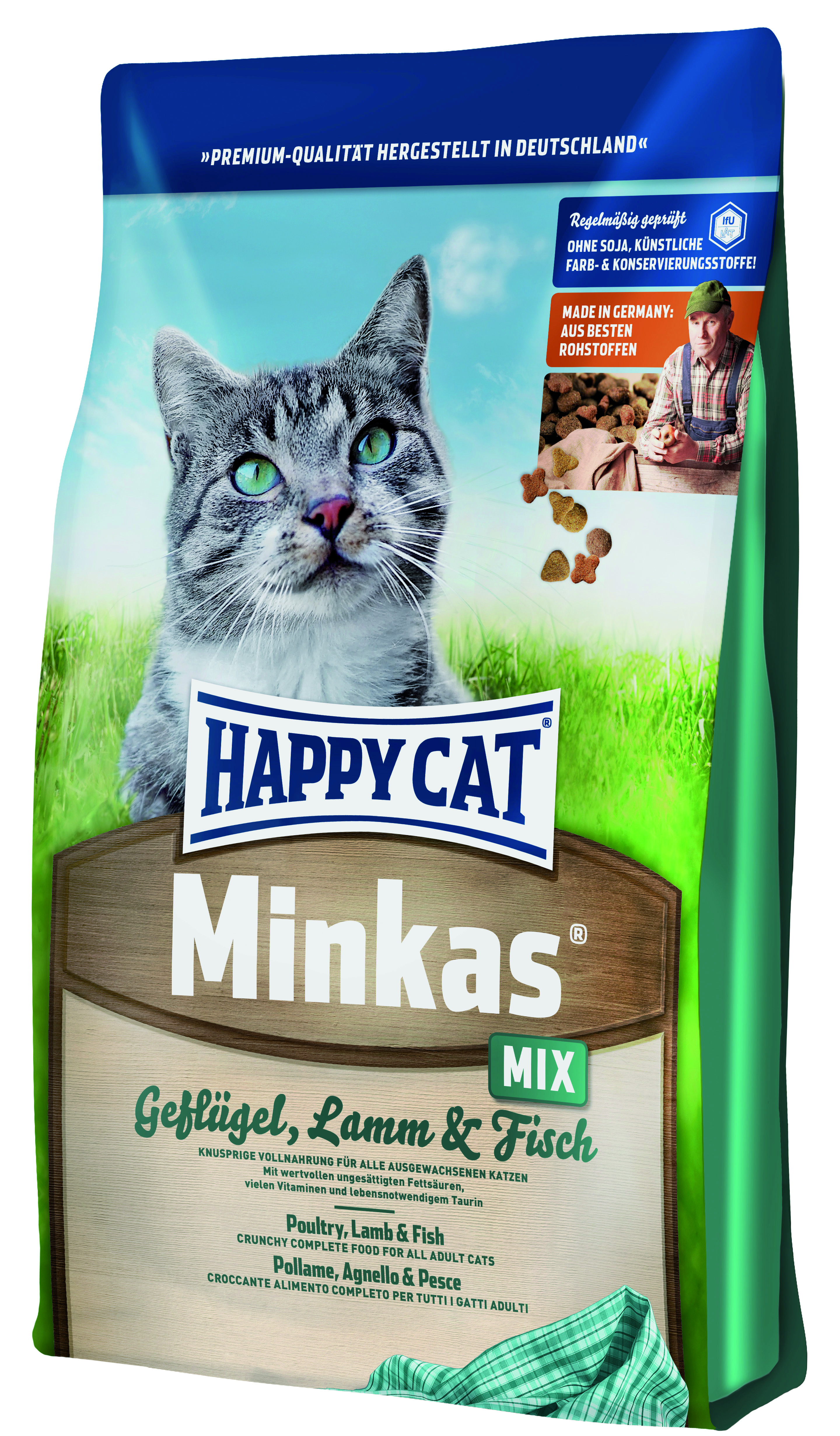 Happy Cat Minkas Mix Geflügel, Lamm & Fisch 10 kg