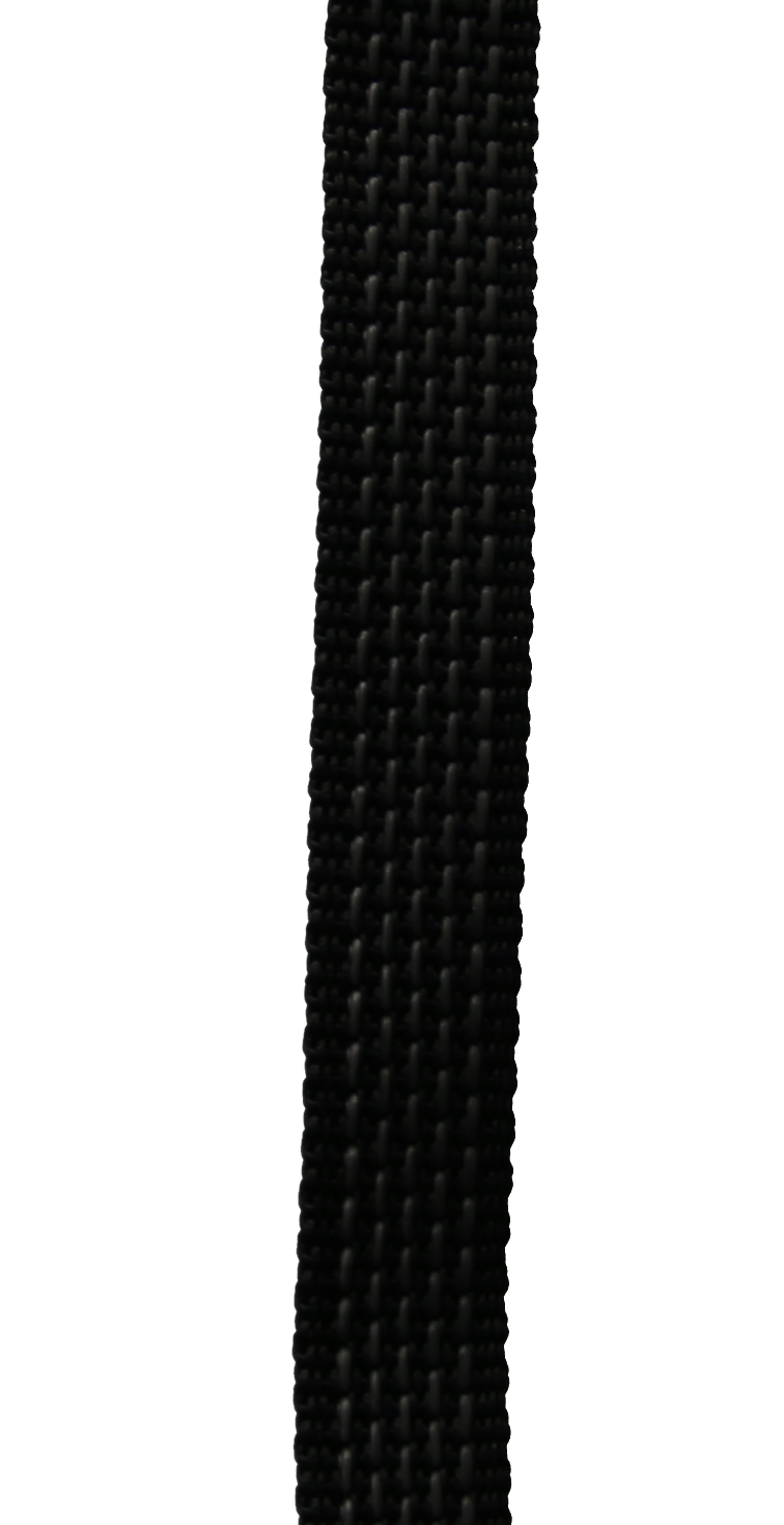 Gummierte Leine, 16 mm breit, schwarz