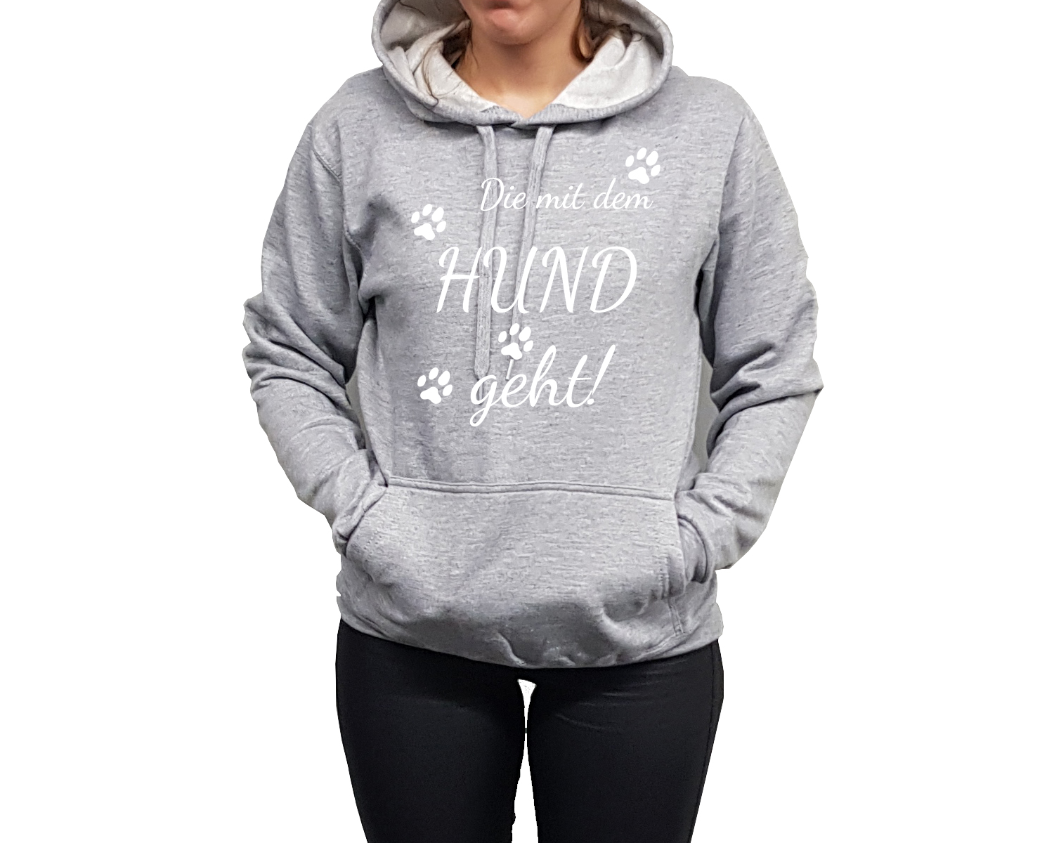 Hoodie Druck Die mit dem Hund geht