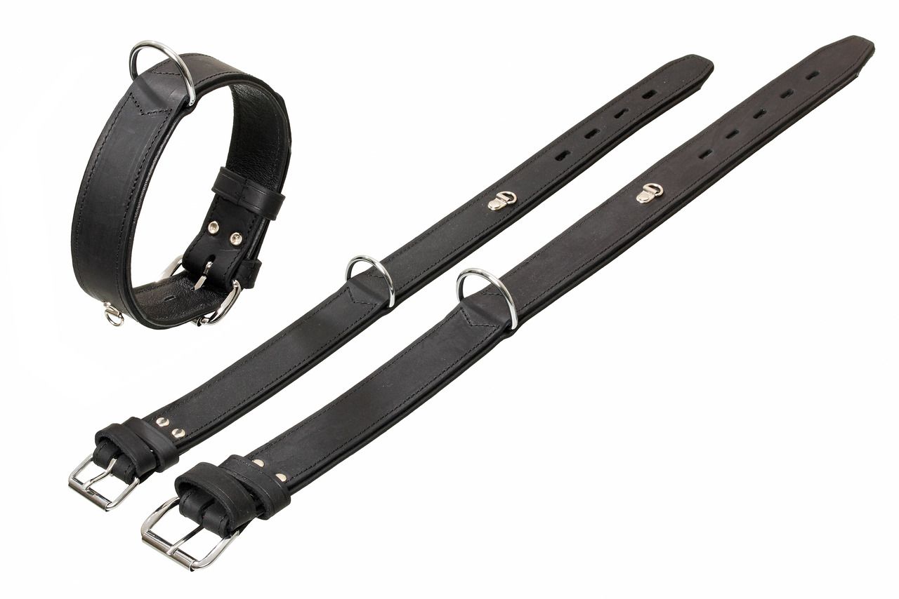 Rondo Halsband Leder schwarz 80 cm x 45 mm