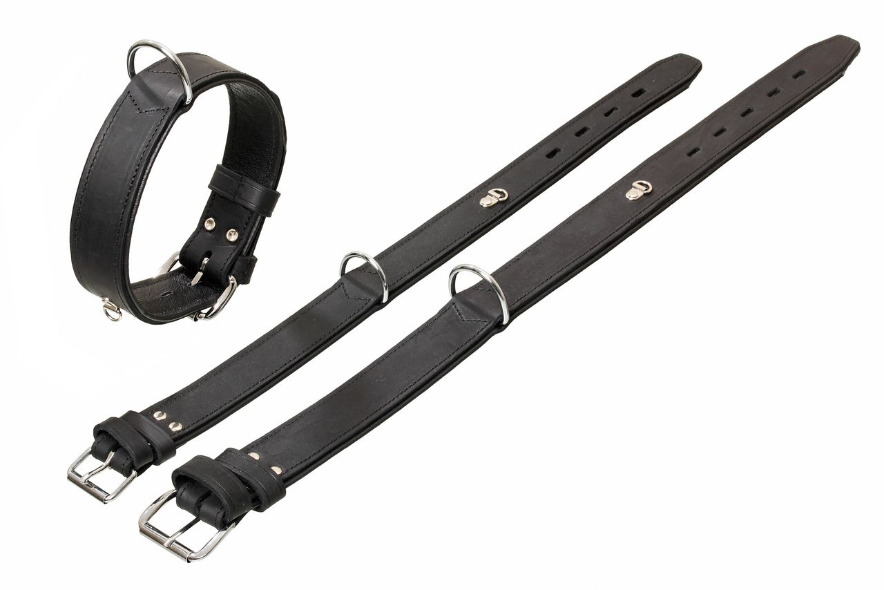 Rondo Halsband Leder schwarz 55 cm x 35 mm