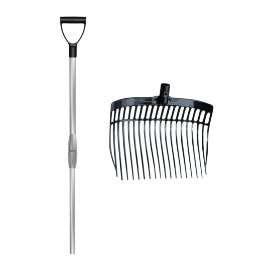 Dunggabel kunststoff mit alu. Stiel in einem Karton