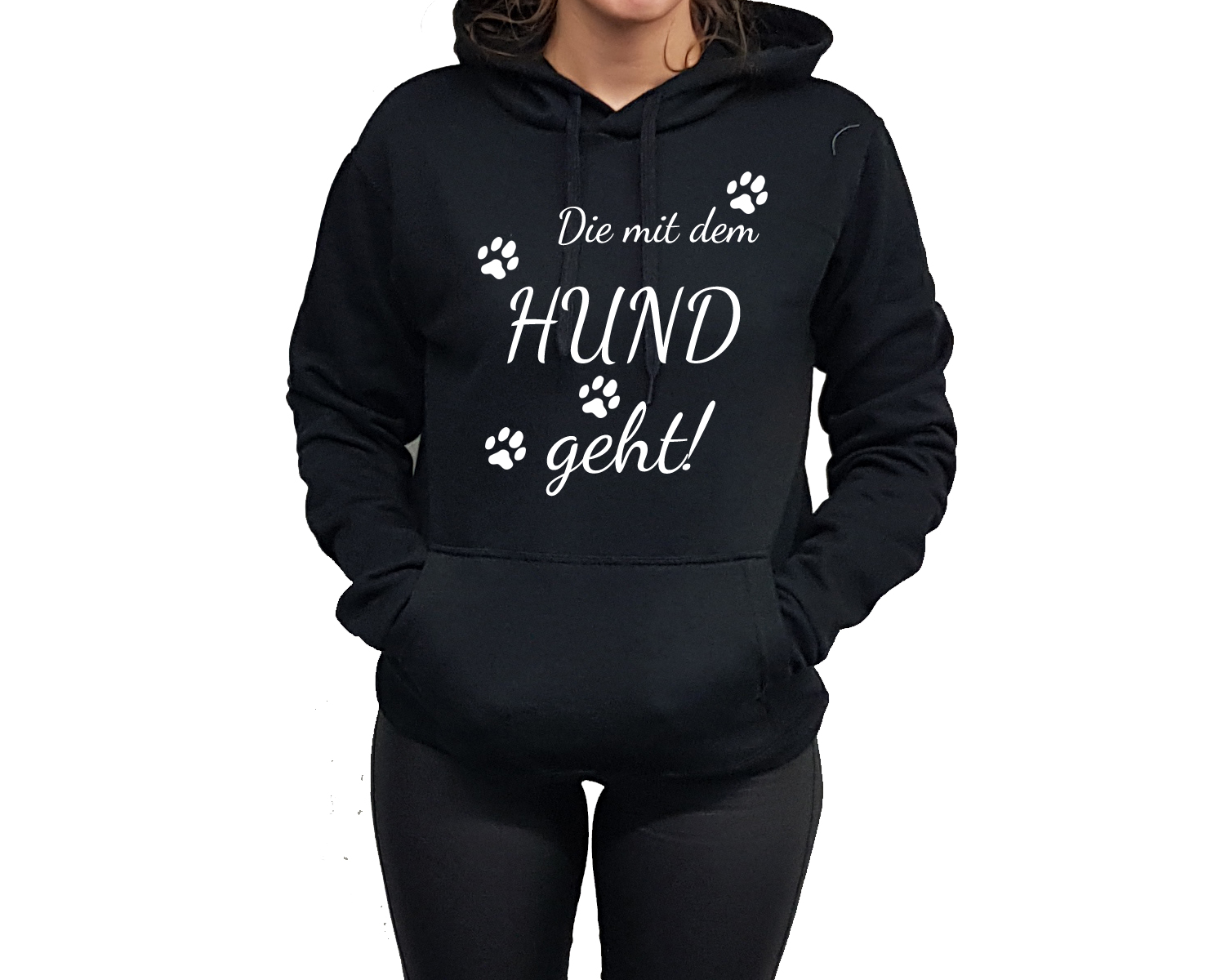 Hoodie Druck Die mit dem Hund geht