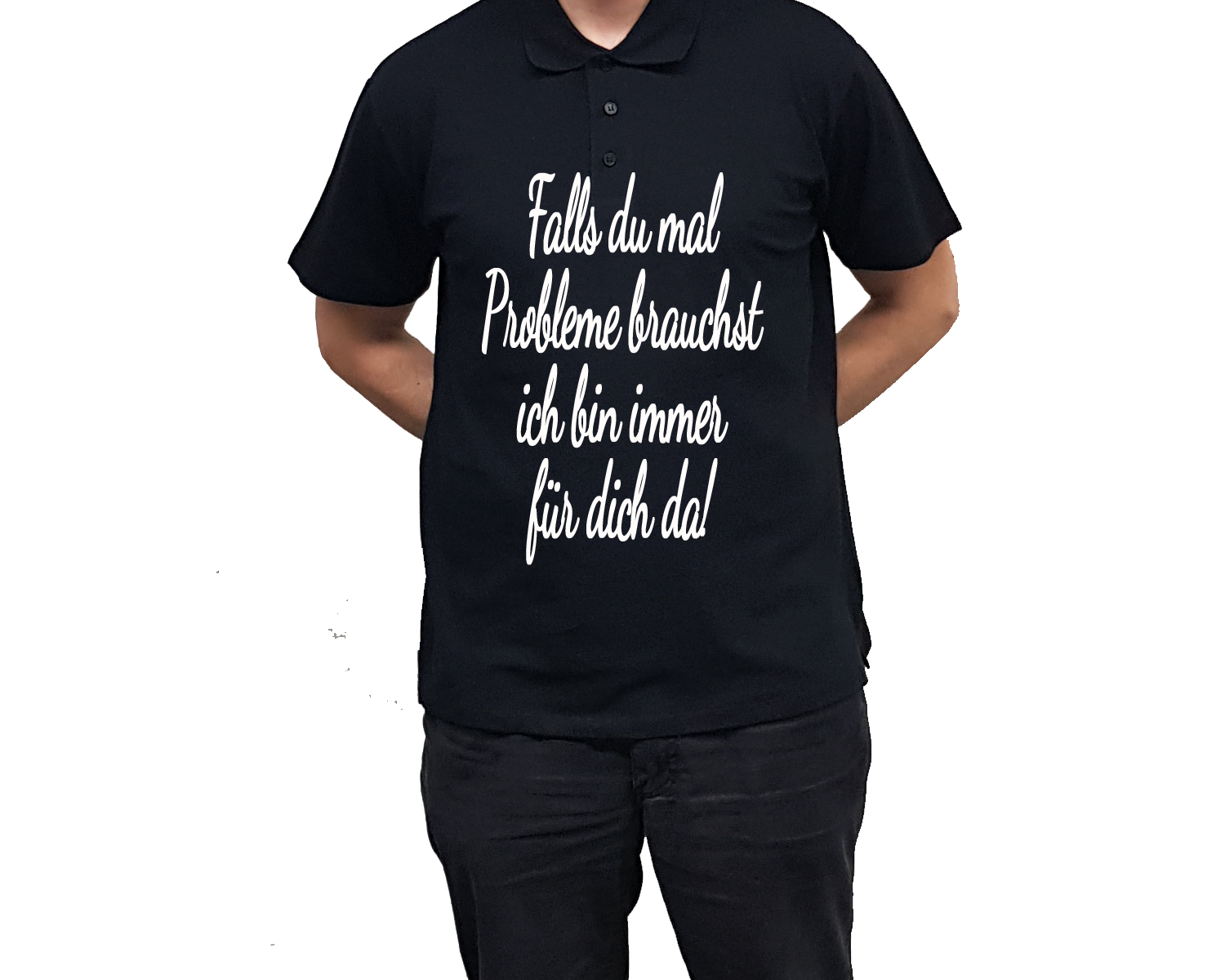 Poloshirt mit Druck Falls du mal