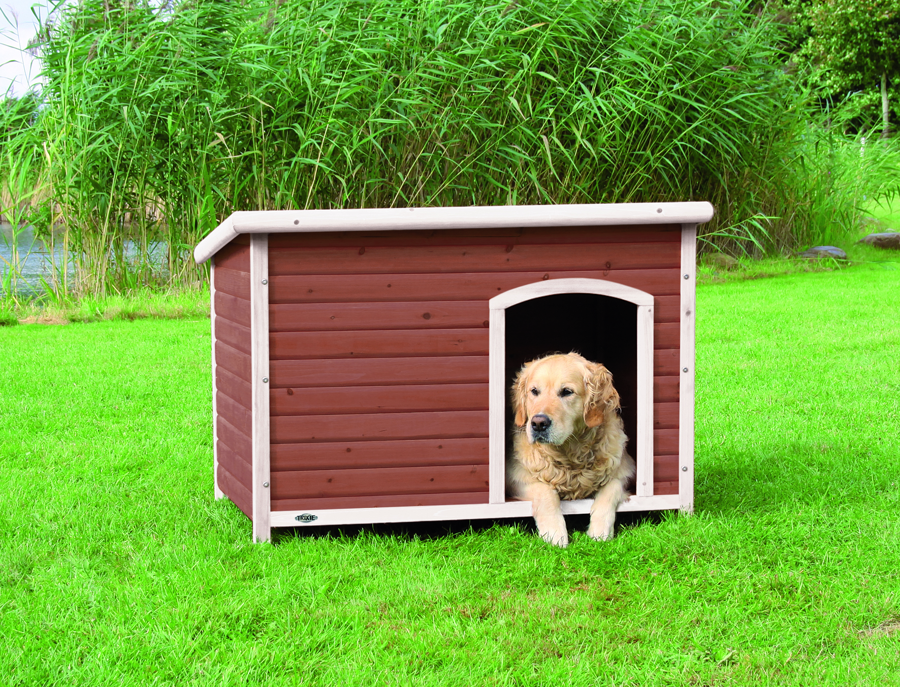 natura Flachdach-Hundehütte, XL: 116 x 82 x 79 cm, kastanienbraun