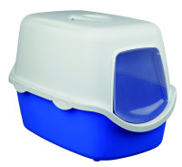 Katzentoilette Vico, 40 x 40 x 56 cm, blau/weiß