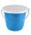 Futtereimer azurblau incl. weißem Deckel, 12 l