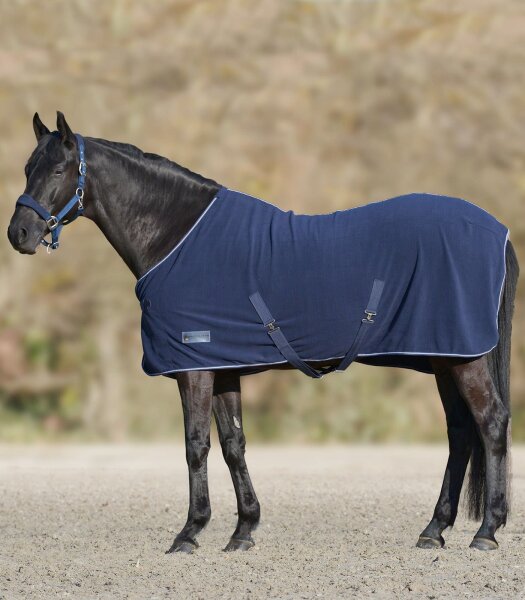 Fleecedecke Economic mit Kreuzgurt, navy, 135cm
