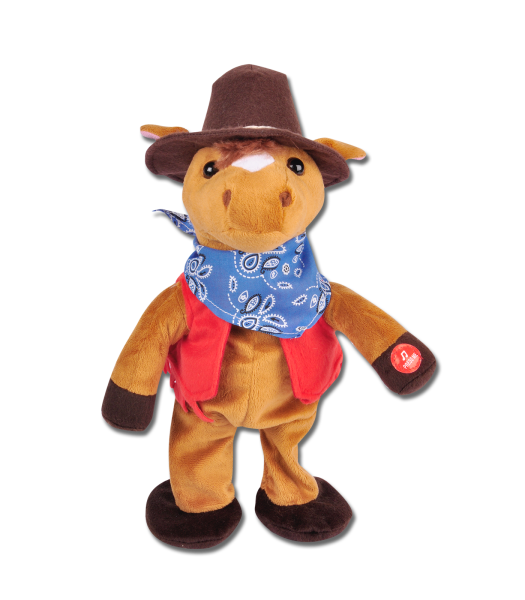 Pferd Fritz mit Hut & roter Weste