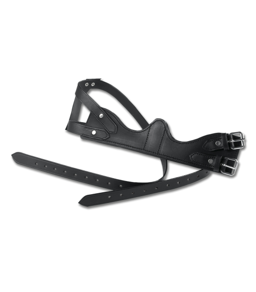 Kopperriemen, Leder, weich gepolstert, schwarz, WB