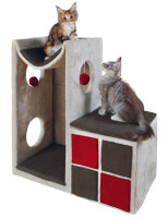 Cat Tower Nevio, 70 cm, lichtgrau/grau/rot
