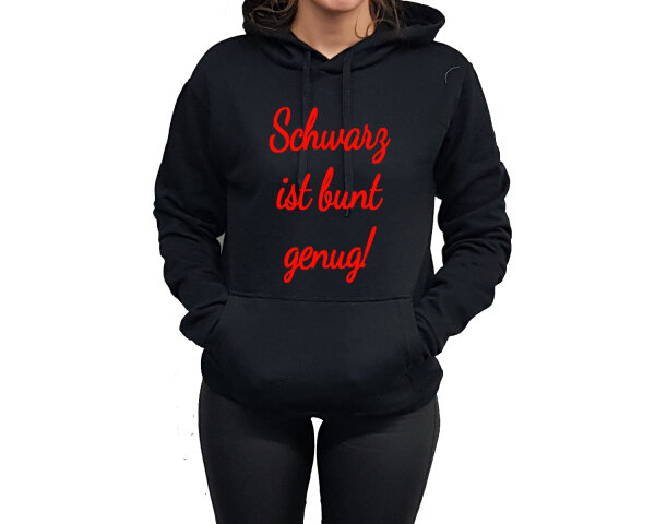 Hoodie Druck schwarz ist
