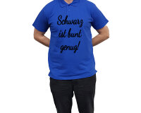 Poloshirt mit Druck schwarz ist bunt genug