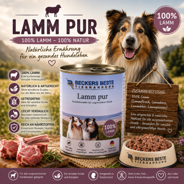 Lamm pur Becker-Beste-Tiernahrung