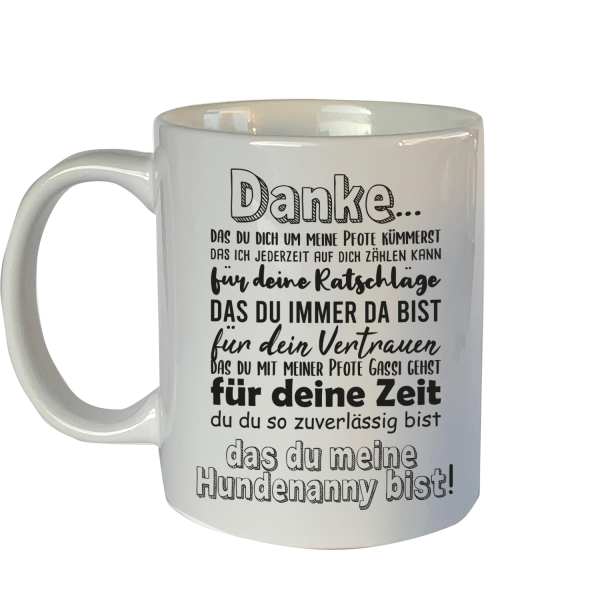 Tasse mit Motiv: Danke Hundenanny