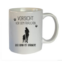 Tasse mit Motiv: Vorsicht vor dem Frauchen