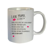 Tasse mit Motiv: Muttertag, Danke das es dich gibt