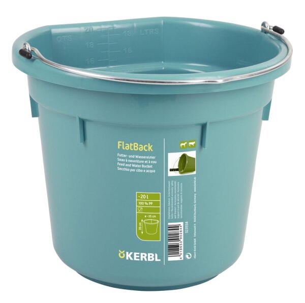 Futter- und Wassereimer FlatBack aquamarin 20liter
