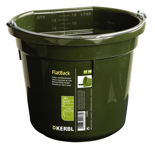 Futter- und Wassereimer FlatBack grün 20liter
