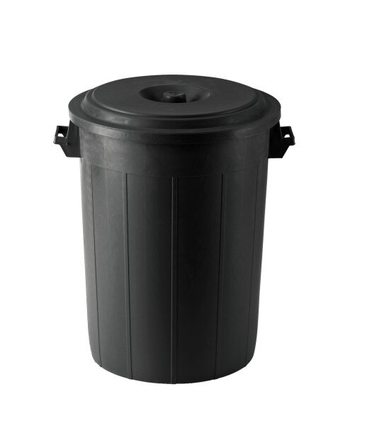 Futtertonne mit Deckel 70 L schwarz