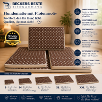 Beckers Beste Hundematte mit Pfotenmotiv dbraun/beige Pfoten-5 cm-100x55