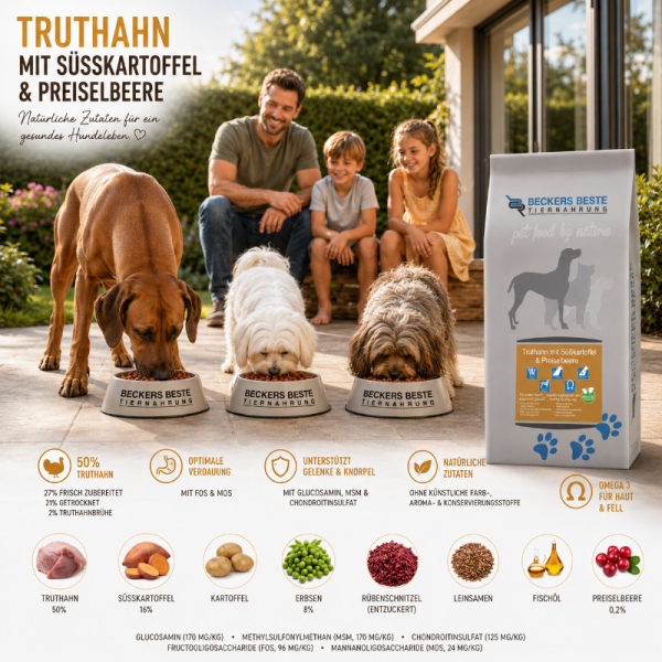 Truthahn mit Süßkartoffel & Preiselbeere 5 KG
