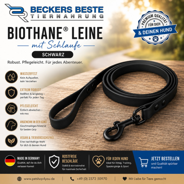 Biothane Leine, 19mm, 2,4-2,7mm mit Schlaufe